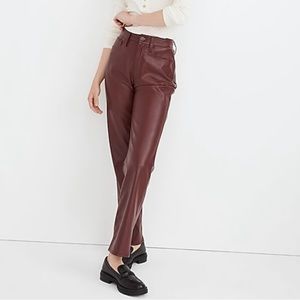 NWT Madewell The Perfect Vintage Straight Jean: Faux Leather Edition